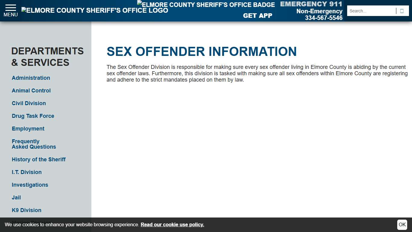 Sex Offender Information Elmore County AL Sheriff's Office